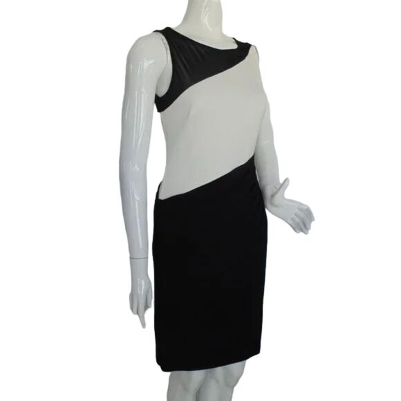 LRL Dress, 4, Black/White, Mesh/Illusion Neckline, Sleeveless, Career/Workwear - Picture 3 of 16